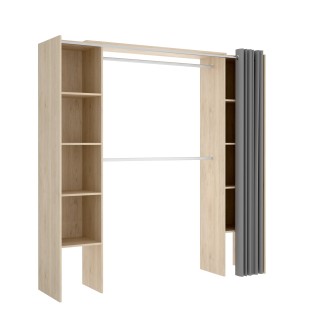 Vestidor con Cortina frontal Roble