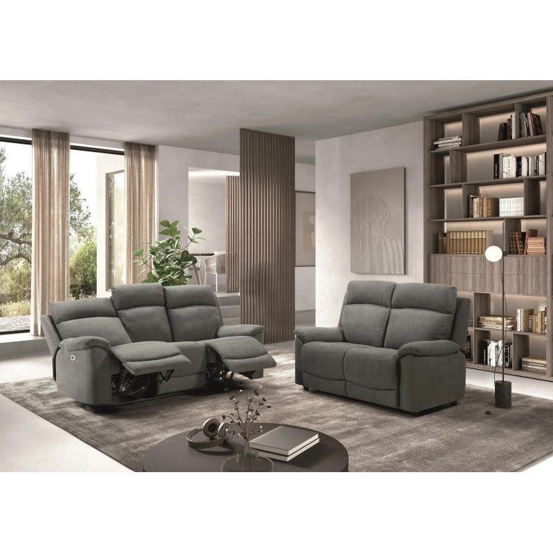 Sofa Toledo 2 plazas fijo color gris oscuro
