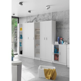 Armario multiusos 3 puertas blanco con escobero